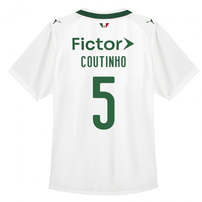 Danxen Børn Rafael Coutinho #5 Grøn Hvid Udebane Spillertrøjer 2026/27 Trøje T-Shirt