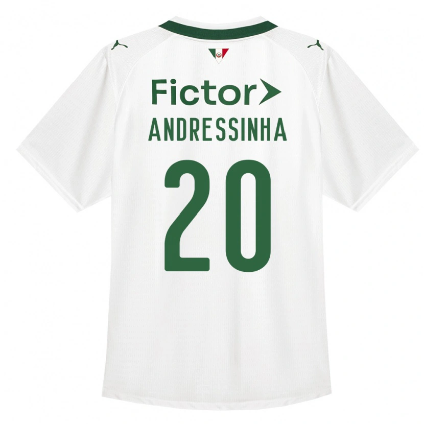Danxen Børn Andressinha #20 Grøn Hvid Udebane Spillertrøjer 2026/27 Trøje T-Shirt