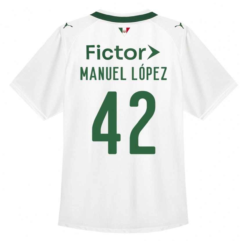 Danxen Børn José Manuel López #42 Grøn Hvid Udebane Spillertrøjer 2026/27 Trøje T-Shirt