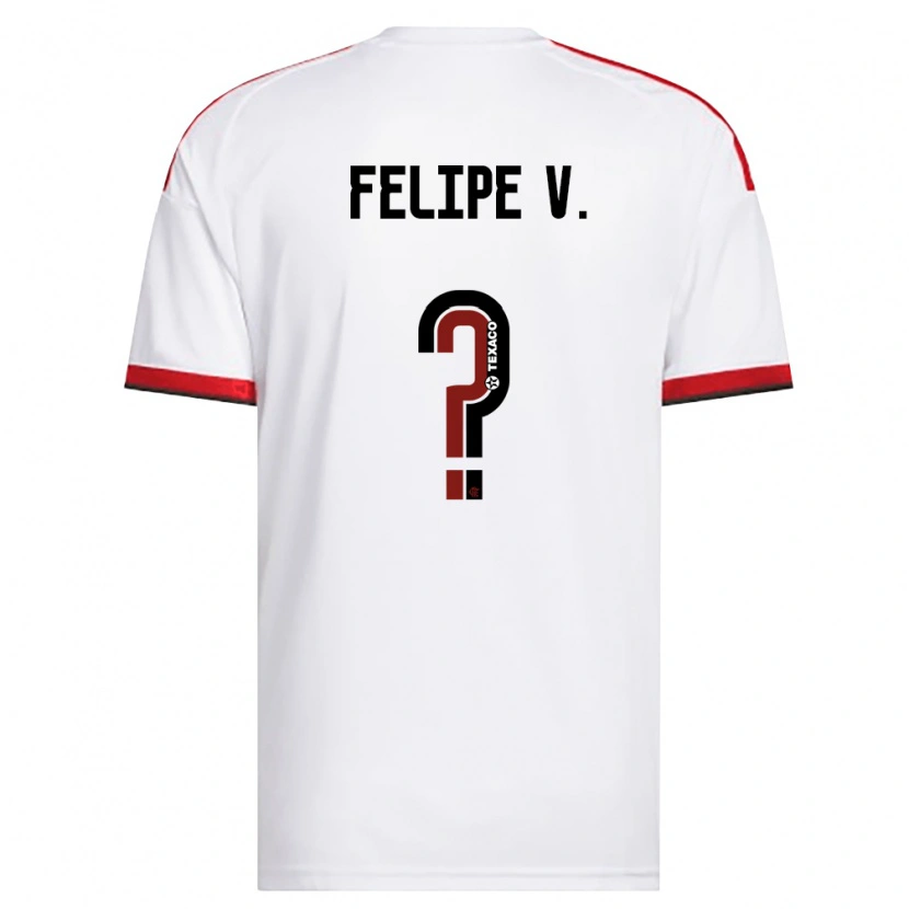 Danxen Børn Felipe Vieira #0 Hvid Rød Sort Udebane Spillertrøjer 2026/27 Trøje T-Shirt