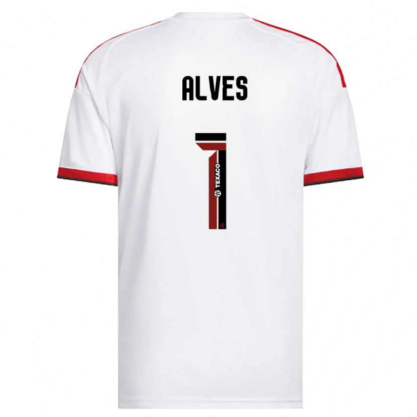 Danxen Børn Diego Alves #1 Hvid Rød Sort Udebane Spillertrøjer 2026/27 Trøje T-Shirt