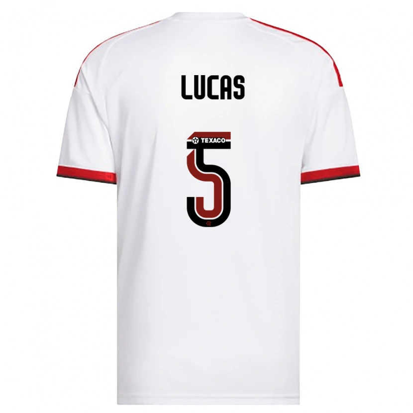 Danxen Børn Rayan Lucas #5 Hvid Rød Sort Udebane Spillertrøjer 2026/27 Trøje T-Shirt
