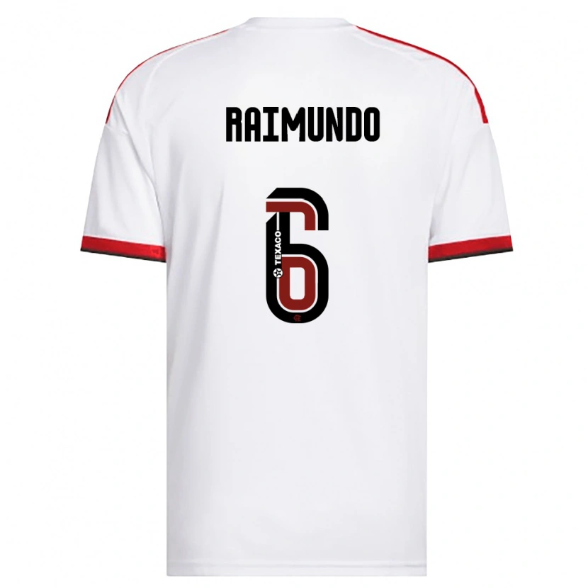 Danxen Børn Raimundo Ykaro Santos Silva #6 Hvid Rød Sort Udebane Spillertrøjer 2026/27 Trøje T-Shirt