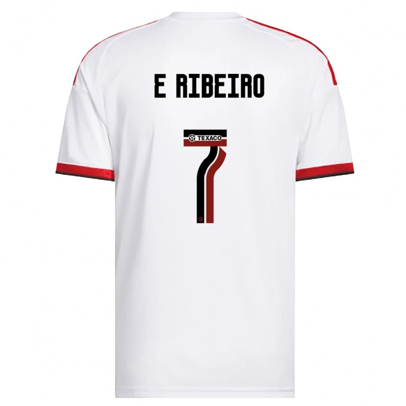 Danxen Børn Everton Ribeiro #7 Hvid Rød Sort Udebane Spillertrøjer 2026/27 Trøje T-Shirt