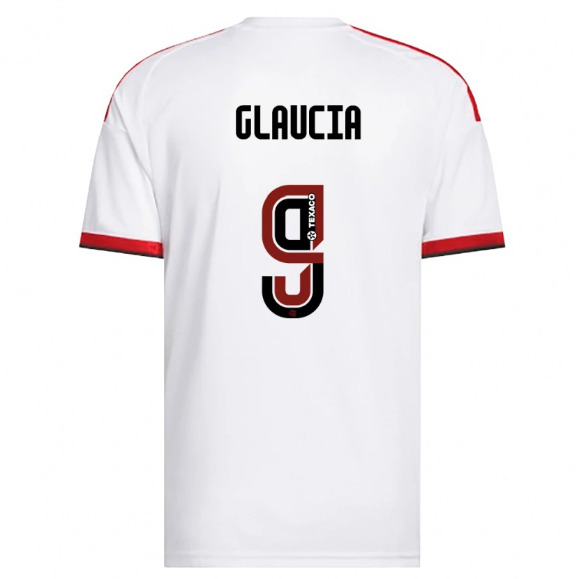 Danxen Børn Glaucia #9 Hvid Rød Sort Udebane Spillertrøjer 2026/27 Trøje T-Shirt