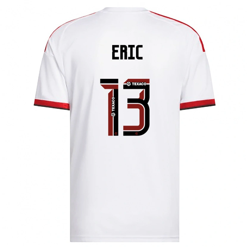 Danxen Børn Eric Trindade Dos Santos #13 Hvid Rød Sort Udebane Spillertrøjer 2026/27 Trøje T-Shirt