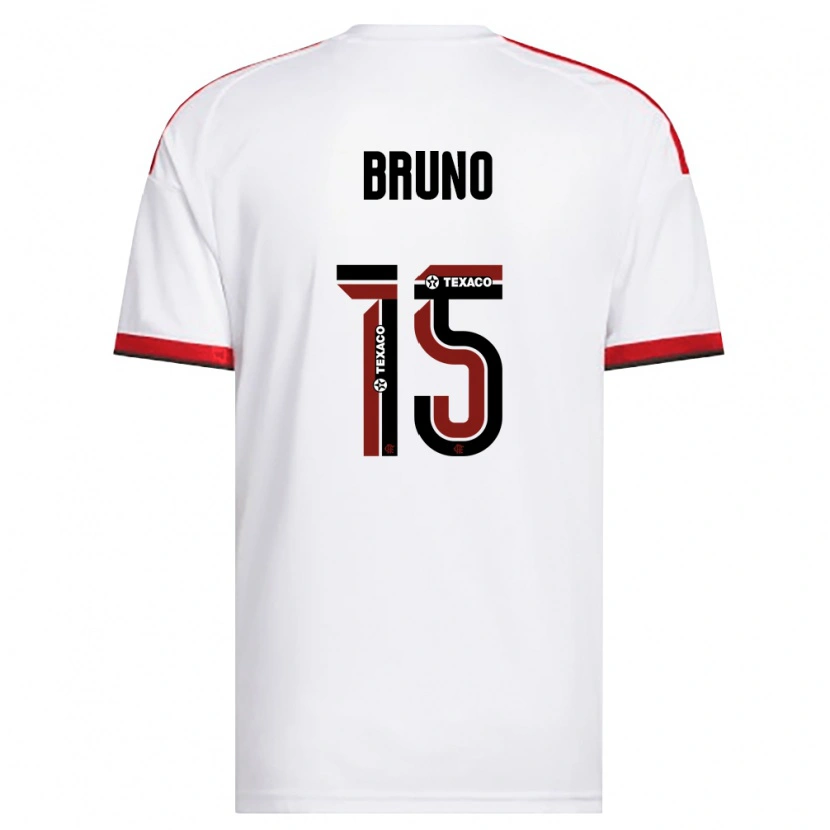 Danxen Børn Fabrício Bruno #15 Hvid Rød Sort Udebane Spillertrøjer 2026/27 Trøje T-Shirt