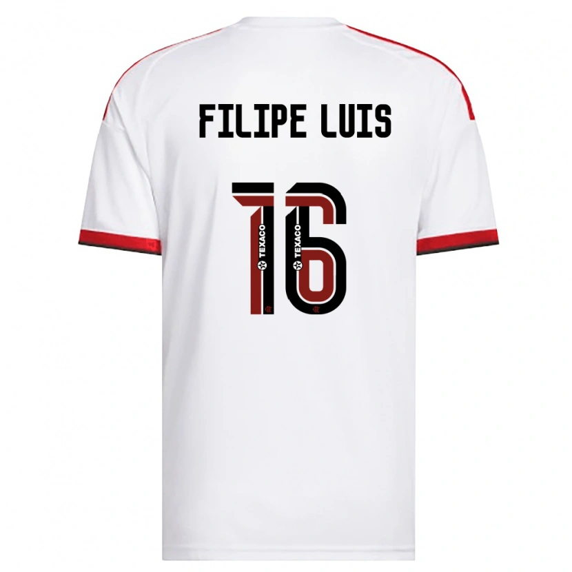 Danxen Børn Filipe Luis #16 Hvid Rød Sort Udebane Spillertrøjer 2026/27 Trøje T-Shirt