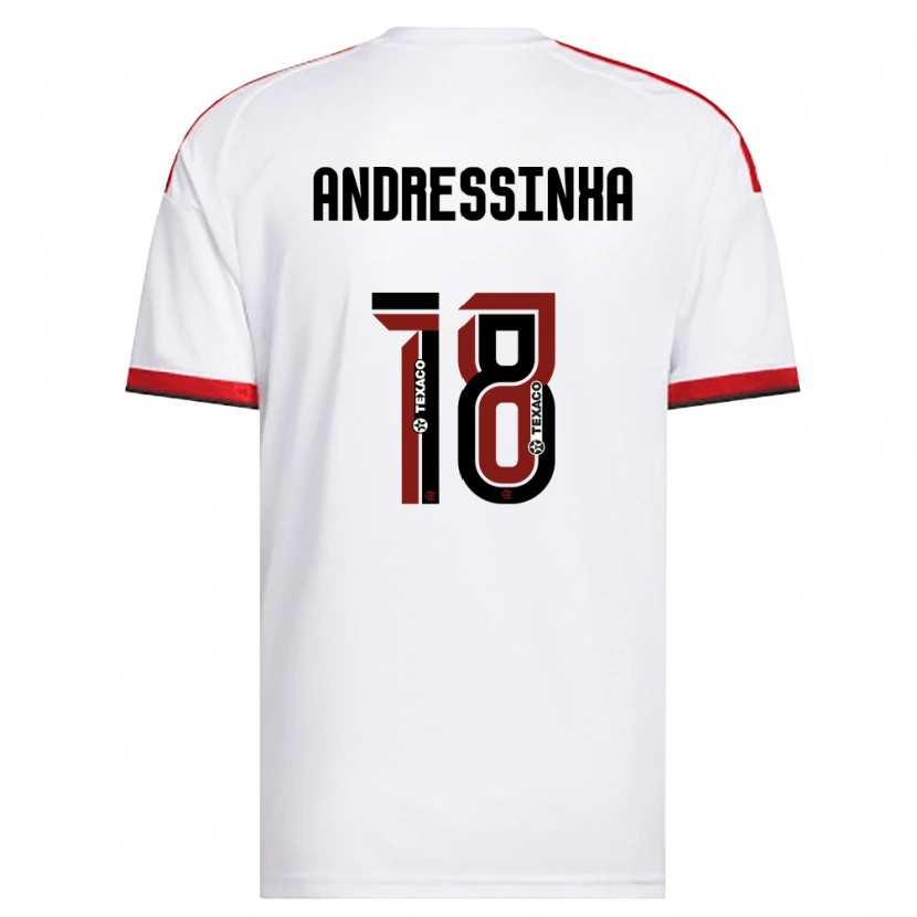 Danxen Børn Andressinha #18 Hvid Rød Sort Udebane Spillertrøjer 2026/27 Trøje T-Shirt