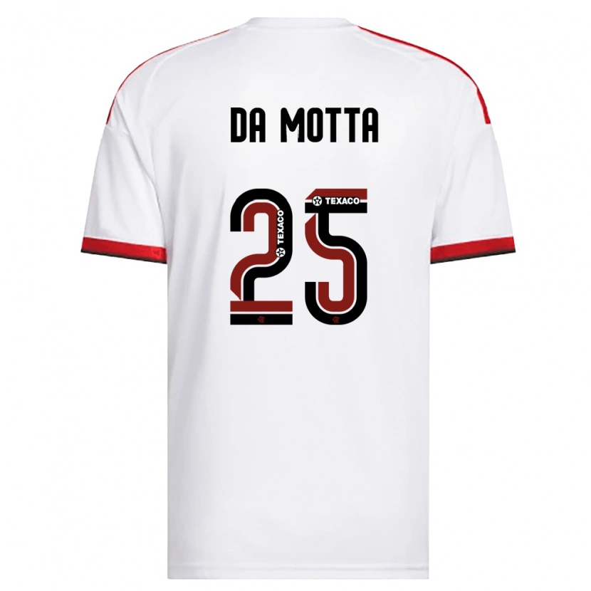 Danxen Børn Piris Da Motta #25 Hvid Rød Sort Udebane Spillertrøjer 2026/27 Trøje T-Shirt