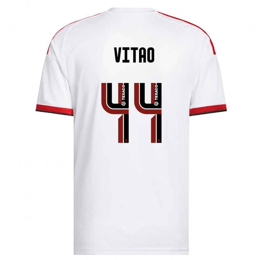 Danxen Børn Vitor Eduardo Da Silva Matos #44 Hvid Rød Sort Udebane Spillertrøjer 2026/27 Trøje T-Shirt