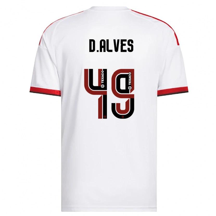 Danxen Børn Dyogo Alves #49 Hvid Rød Sort Udebane Spillertrøjer 2026/27 Trøje T-Shirt
