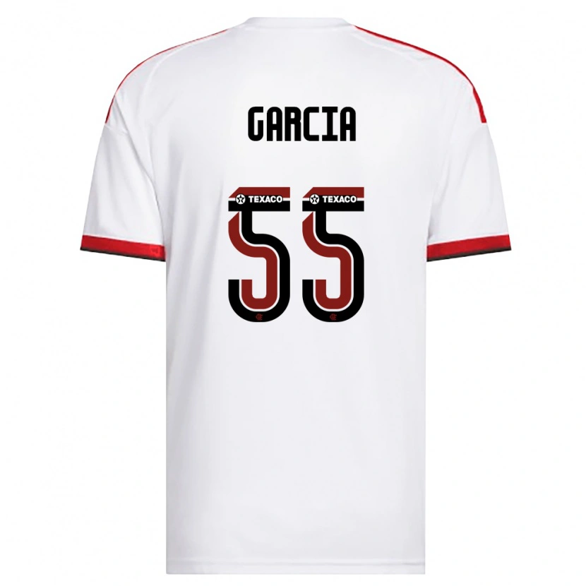 Danxen Børn Caio Garcia #55 Hvid Rød Sort Udebane Spillertrøjer 2026/27 Trøje T-Shirt