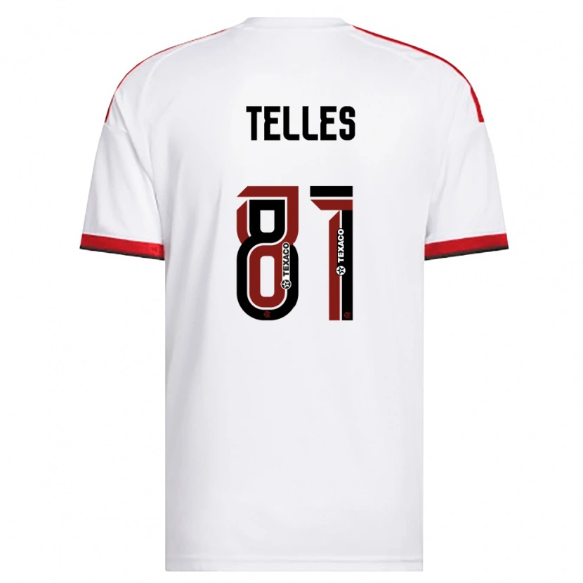 Danxen Børn Douglas Telles #81 Hvid Rød Sort Udebane Spillertrøjer 2026/27 Trøje T-Shirt