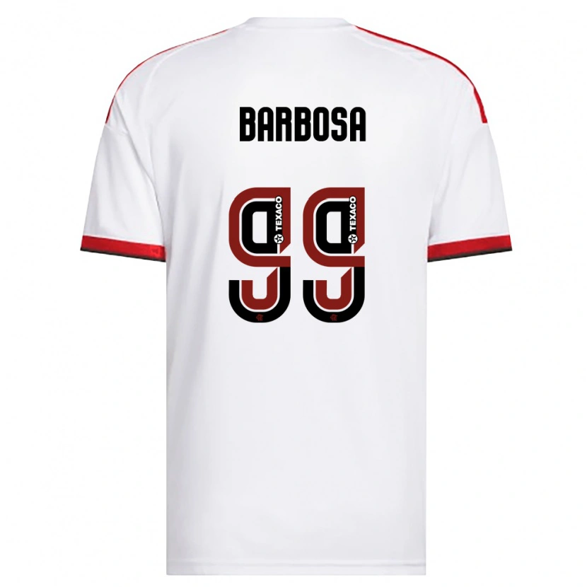 Danxen Børn Gabriel Barbosa #99 Hvid Rød Sort Udebane Spillertrøjer 2026/27 Trøje T-Shirt