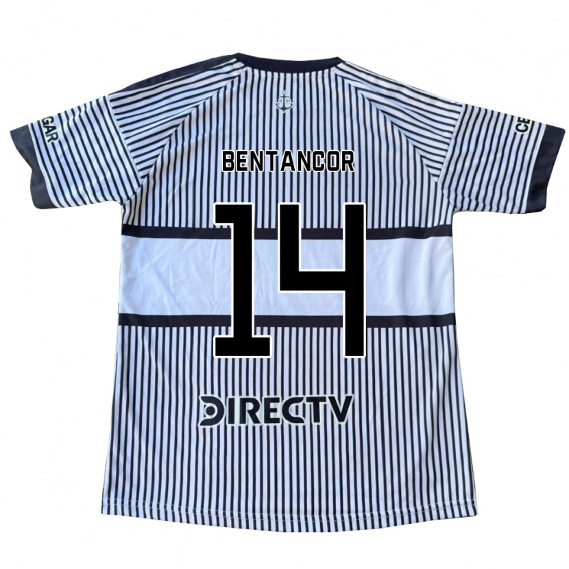 Danxen Børn Thomás Bentancor #14 Hvid Sort Gul Udebane Spillertrøjer 2026/27 Trøje T-Shirt