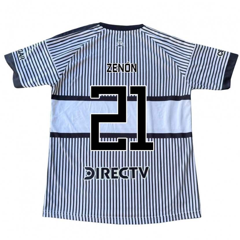 Danxen Børn Kevin Zenón #21 Hvid Sort Gul Udebane Spillertrøjer 2026/27 Trøje T-Shirt
