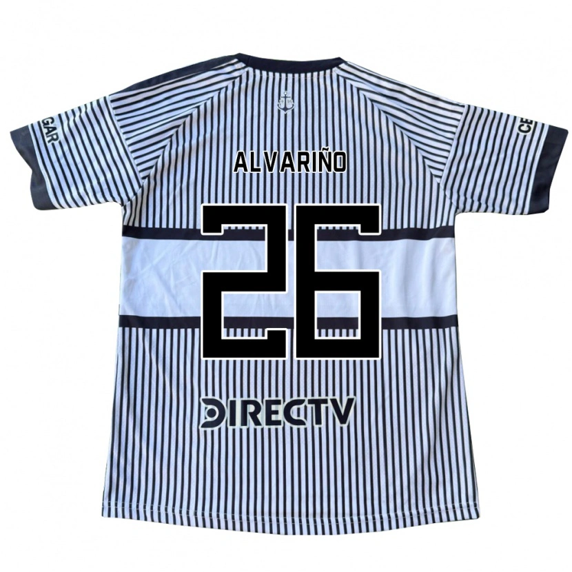 Danxen Børn Alexis Alvariño #26 Hvid Sort Gul Udebane Spillertrøjer 2026/27 Trøje T-Shirt