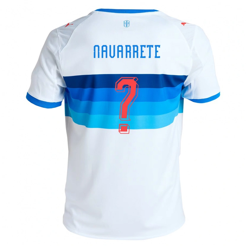 Danxen Mænd Carlos Navarrete #0 Hvid Himmelblå Hjemmebane Spillertrøjer 2026/27 Trøje T-Shirt