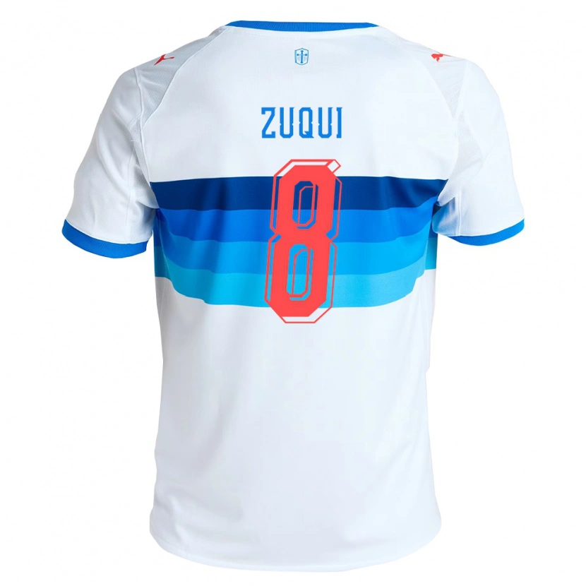 Danxen Mænd Fernando Zuqui #8 Hvid Himmelblå Hjemmebane Spillertrøjer 2026/27 Trøje T-Shirt