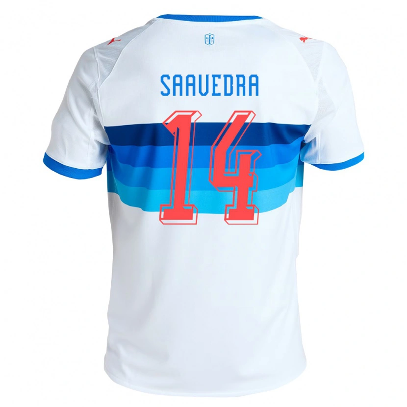 Danxen Mænd Danilo Saavedra #14 Hvid Himmelblå Hjemmebane Spillertrøjer 2026/27 Trøje T-Shirt