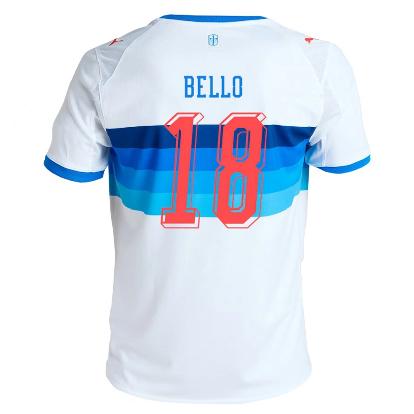 Danxen Mænd Eduard Bello #18 Hvid Himmelblå Hjemmebane Spillertrøjer 2026/27 Trøje T-Shirt