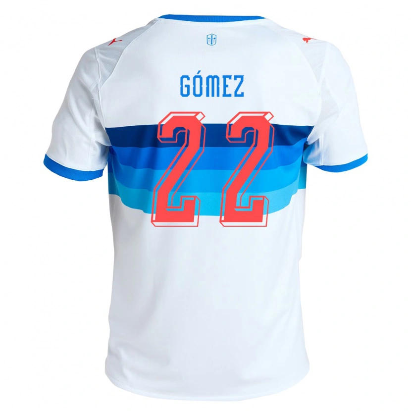 Danxen Mænd Martin Gómez #22 Hvid Himmelblå Hjemmebane Spillertrøjer 2026/27 Trøje T-Shirt