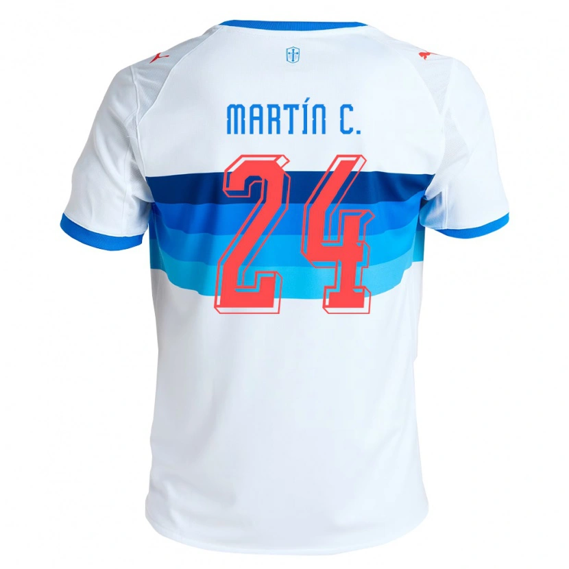 Danxen Mænd Martín Contreras #24 Hvid Himmelblå Hjemmebane Spillertrøjer 2026/27 Trøje T-Shirt