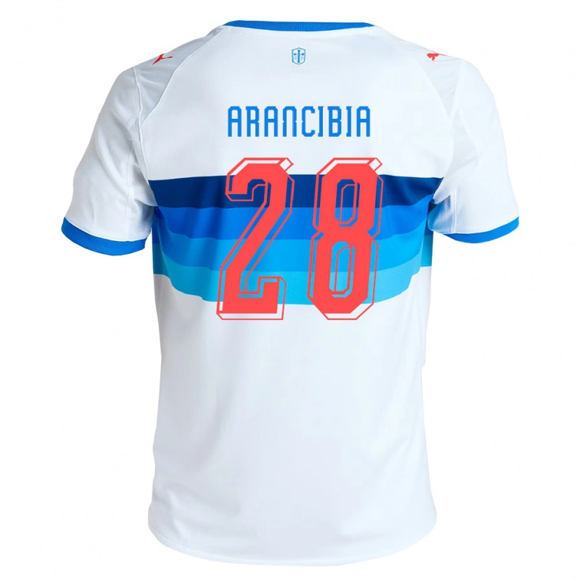 Danxen Mænd Francisco Arancibia #28 Hvid Himmelblå Hjemmebane Spillertrøjer 2026/27 Trøje T-Shirt