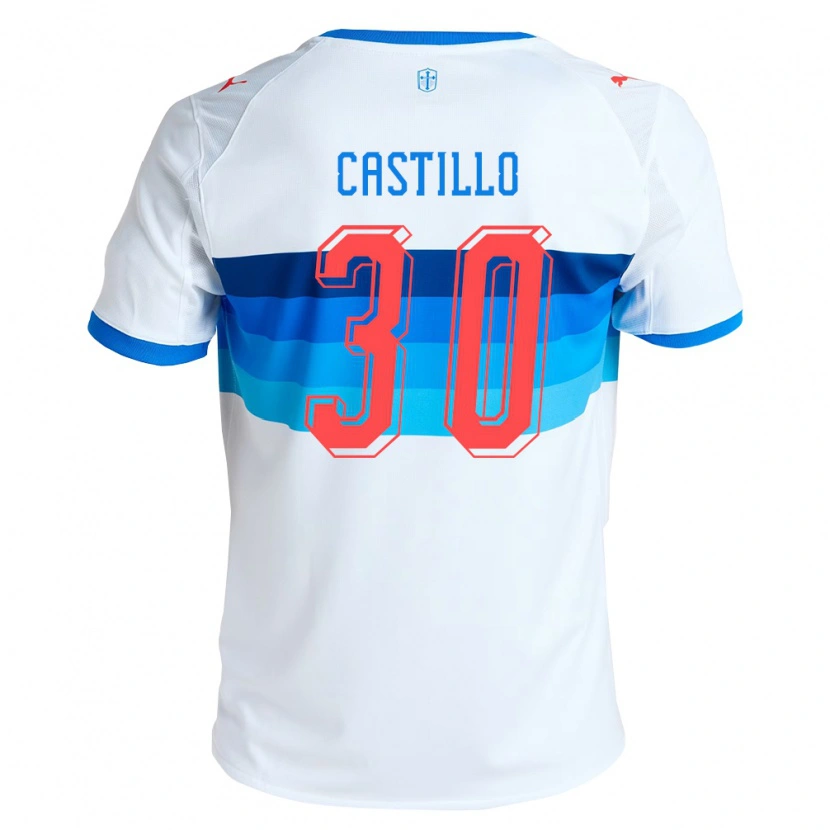 Danxen Mænd Nicolas Castillo #30 Hvid Himmelblå Hjemmebane Spillertrøjer 2026/27 Trøje T-Shirt