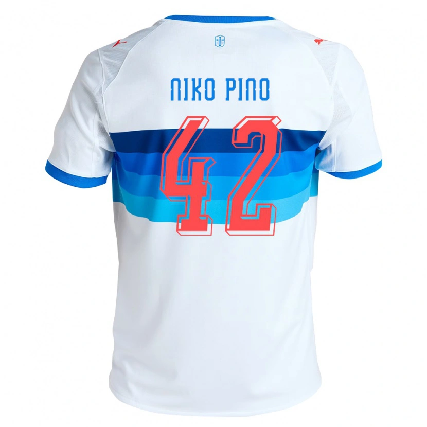 Danxen Mænd Nickolas Pino #42 Hvid Himmelblå Hjemmebane Spillertrøjer 2026/27 Trøje T-Shirt