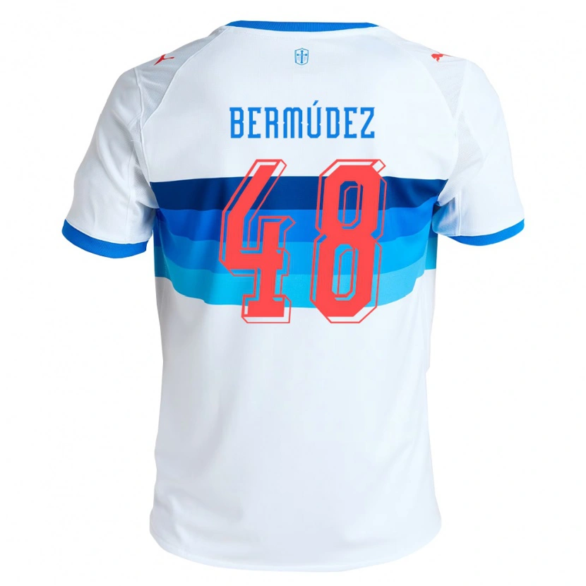 Danxen Mænd Diego Bermúdez #48 Hvid Himmelblå Hjemmebane Spillertrøjer 2026/27 Trøje T-Shirt