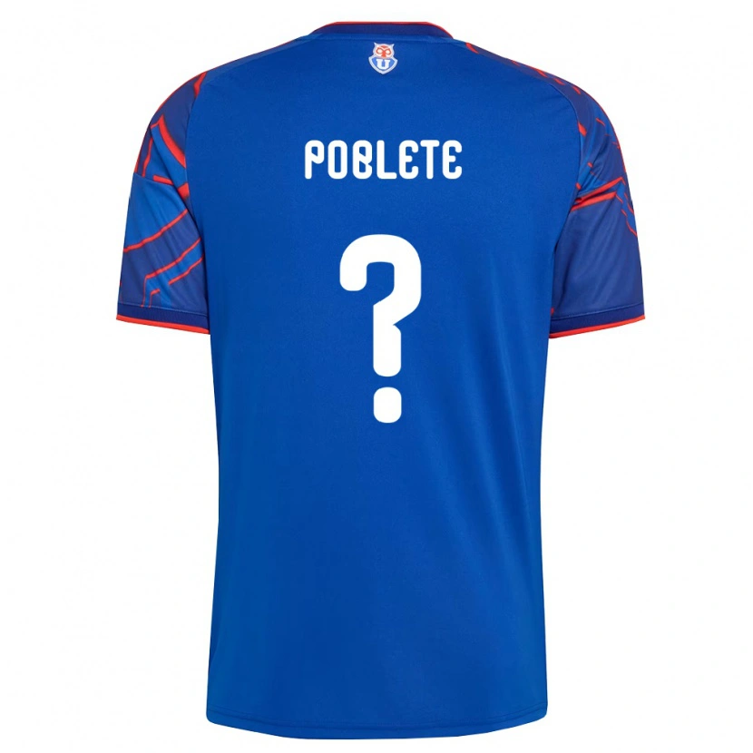 Danxen Mænd José Poblete #0 Kongelig Blå Rød Hjemmebane Spillertrøjer 2026/27 Trøje T-Shirt