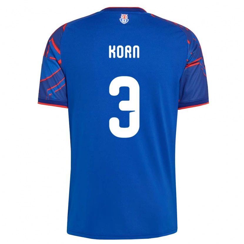 Danxen Mænd Agustín Korn #3 Kongelig Blå Rød Hjemmebane Spillertrøjer 2026/27 Trøje T-Shirt