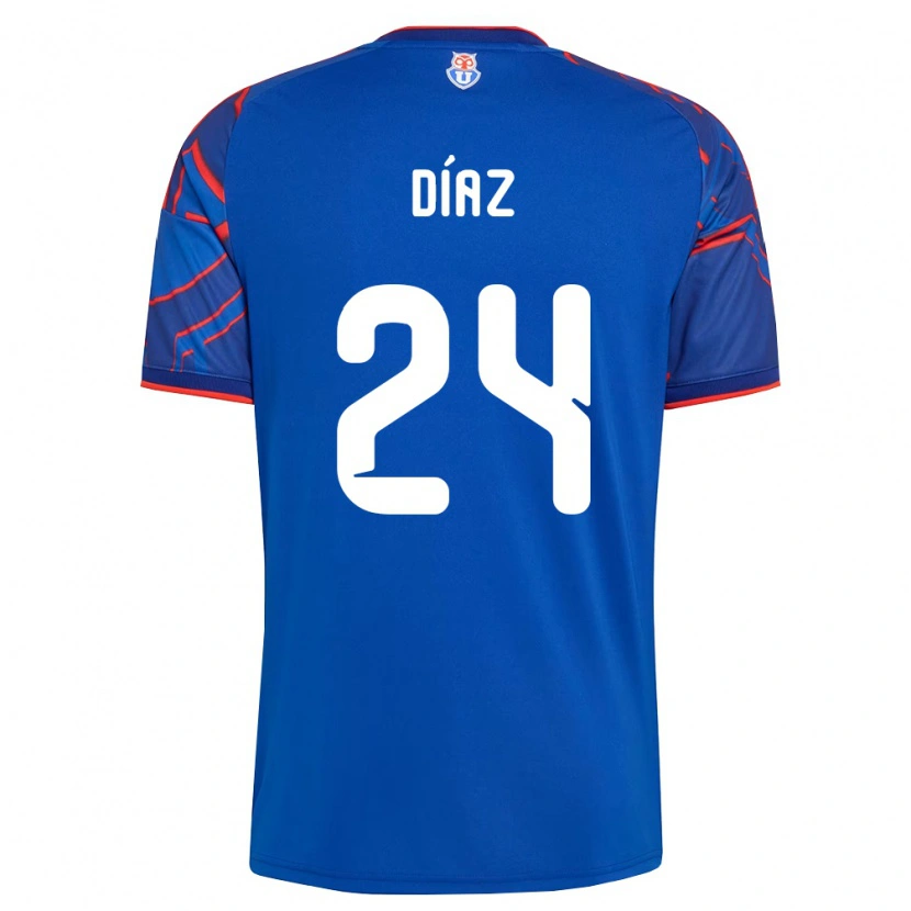 Danxen Mænd Antonio Díaz #24 Kongelig Blå Rød Hjemmebane Spillertrøjer 2026/27 Trøje T-Shirt