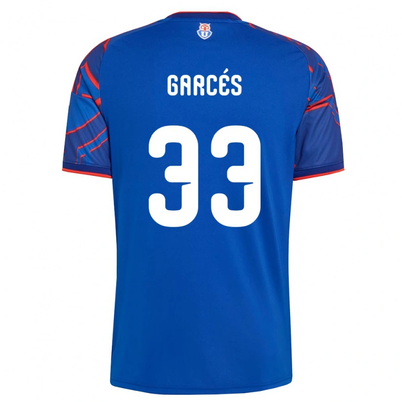 Danxen Mænd Simón Garcés #33 Kongelig Blå Rød Hjemmebane Spillertrøjer 2026/27 Trøje T-Shirt