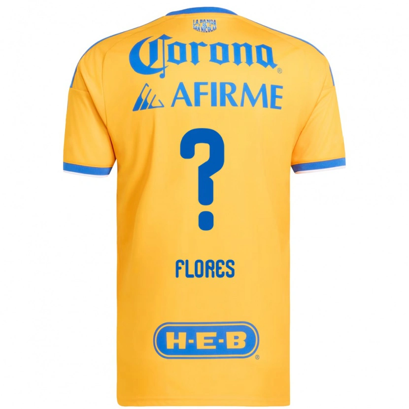 Danxen Mænd Hernán Flores #0 Gul Blå Hjemmebane Spillertrøjer 2026/27 Trøje T-Shirt