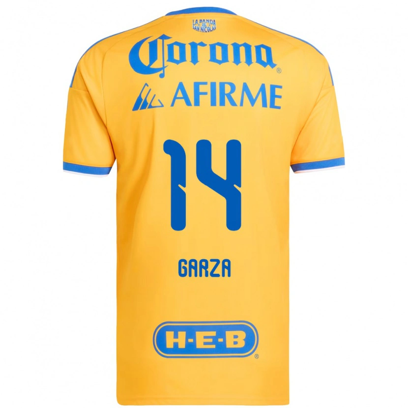 Danxen Mænd Jesús Garza #14 Gul Blå Hjemmebane Spillertrøjer 2026/27 Trøje T-Shirt