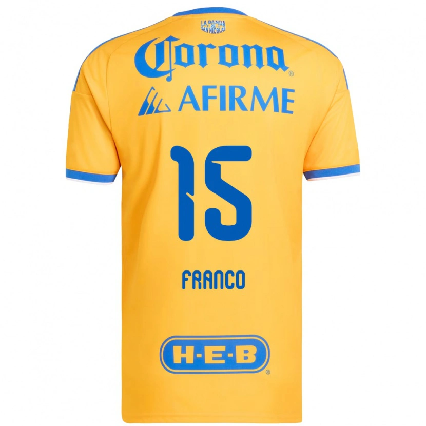 Danxen Mænd Alan Franco #15 Gul Blå Hjemmebane Spillertrøjer 2026/27 Trøje T-Shirt