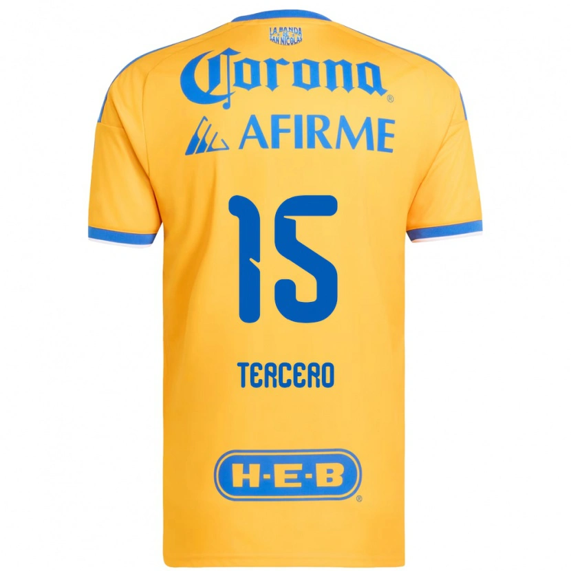 Danxen Mænd Eduardo Tercero #15 Gul Blå Hjemmebane Spillertrøjer 2026/27 Trøje T-Shirt