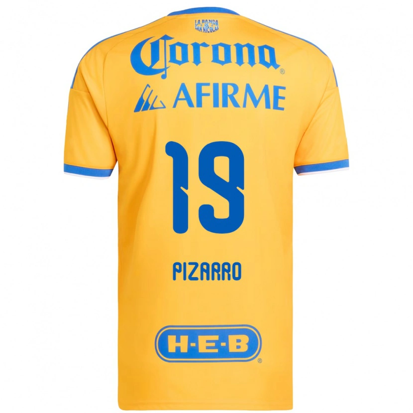 Danxen Mænd Guido Pizarro #19 Gul Blå Hjemmebane Spillertrøjer 2026/27 Trøje T-Shirt