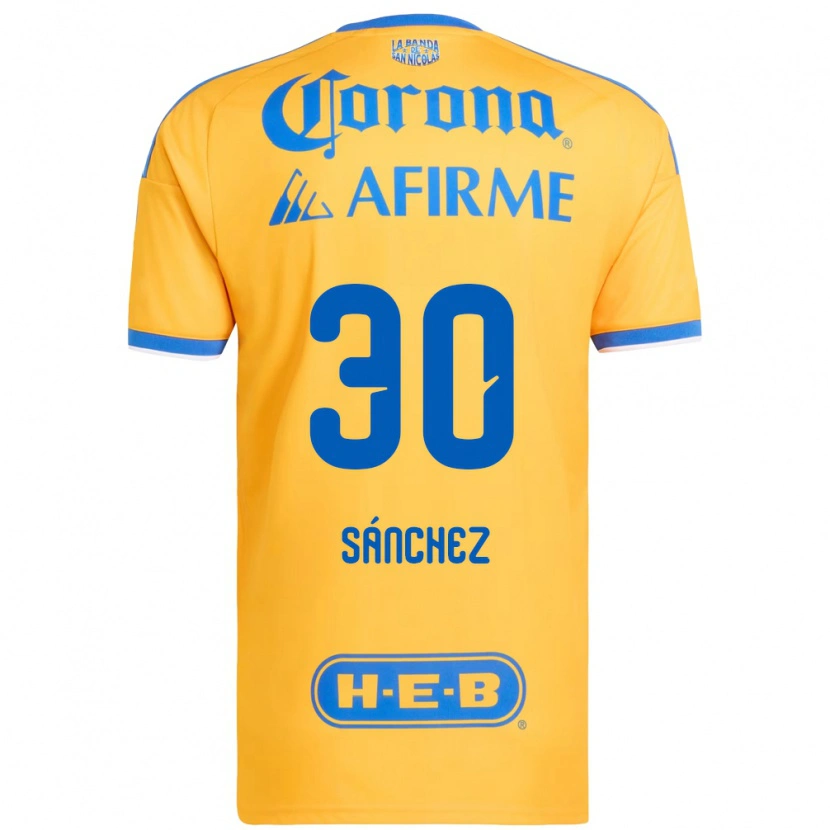 Danxen Mænd Diego Sánchez #30 Gul Blå Hjemmebane Spillertrøjer 2026/27 Trøje T-Shirt