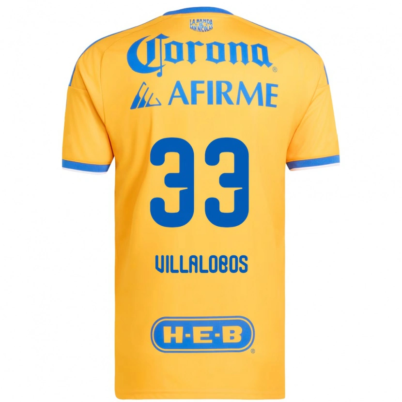 Danxen Mænd Vania Villalobos #33 Gul Blå Hjemmebane Spillertrøjer 2026/27 Trøje T-Shirt