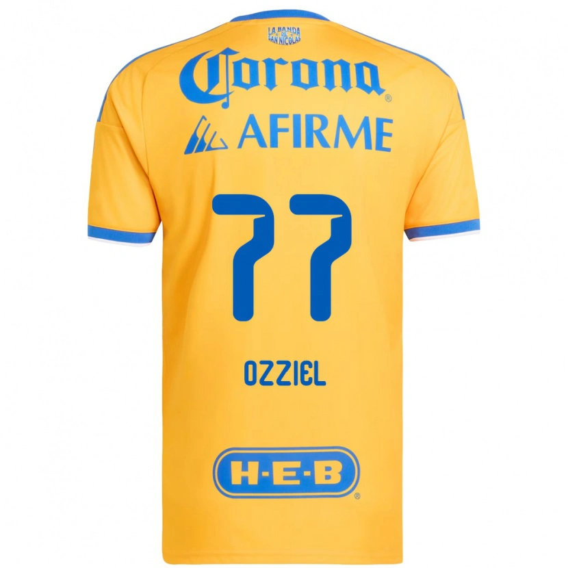 Danxen Mænd Ozziel Herrera #77 Gul Blå Hjemmebane Spillertrøjer 2026/27 Trøje T-Shirt