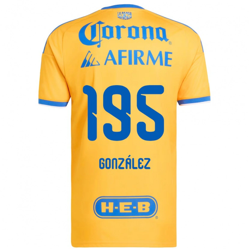 Danxen Mænd Germán González #195 Gul Blå Hjemmebane Spillertrøjer 2026/27 Trøje T-Shirt