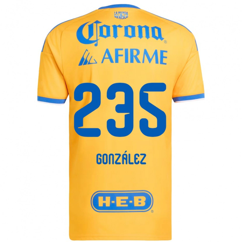 Danxen Mænd Mauricio González #235 Gul Blå Hjemmebane Spillertrøjer 2026/27 Trøje T-Shirt