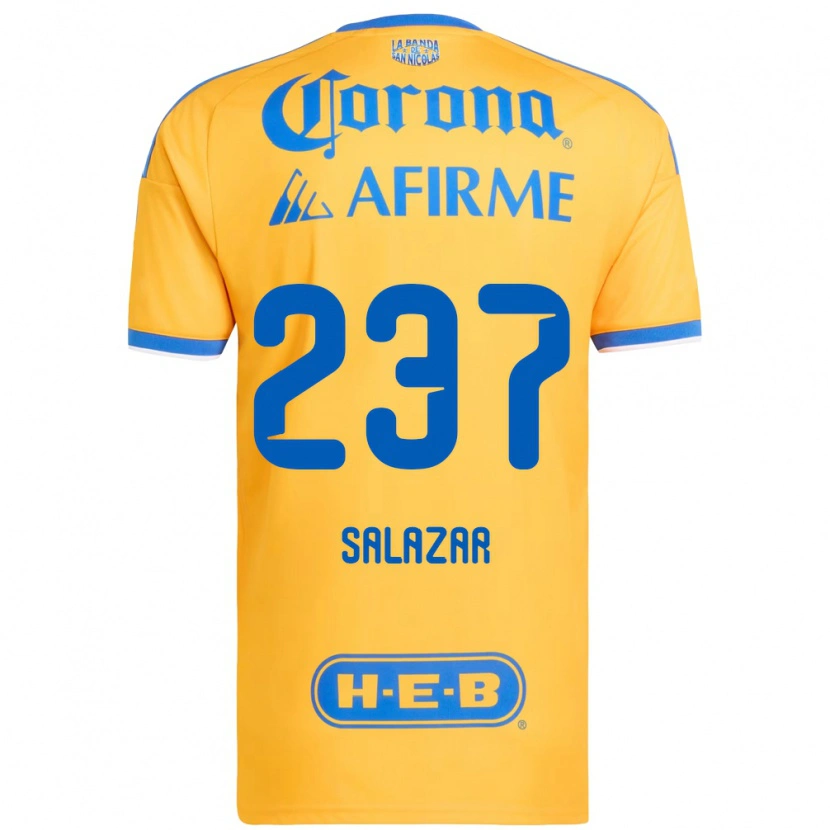 Danxen Mænd Bryan Salazar #237 Gul Blå Hjemmebane Spillertrøjer 2026/27 Trøje T-Shirt