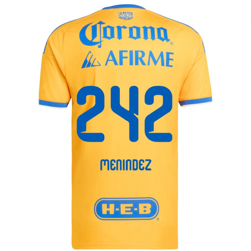 Danxen Mænd Jonathan Menindez #242 Gul Blå Hjemmebane Spillertrøjer 2026/27 Trøje T-Shirt