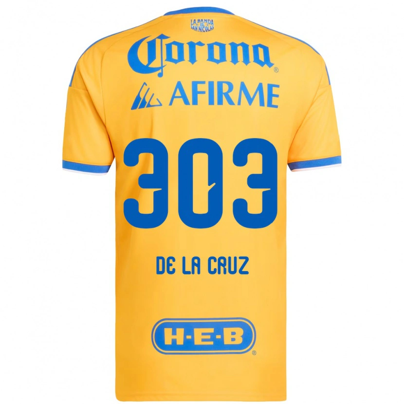 Danxen Mænd Erick De La Cruz #303 Gul Blå Hjemmebane Spillertrøjer 2026/27 Trøje T-Shirt