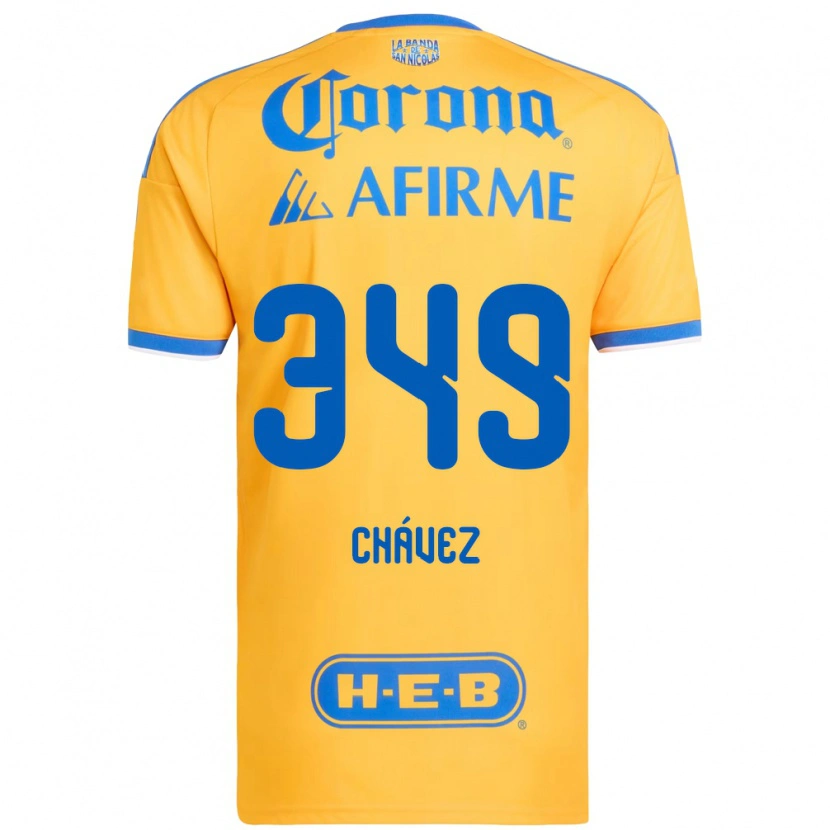Danxen Mænd Jorge Chávez #349 Gul Blå Hjemmebane Spillertrøjer 2026/27 Trøje T-Shirt
